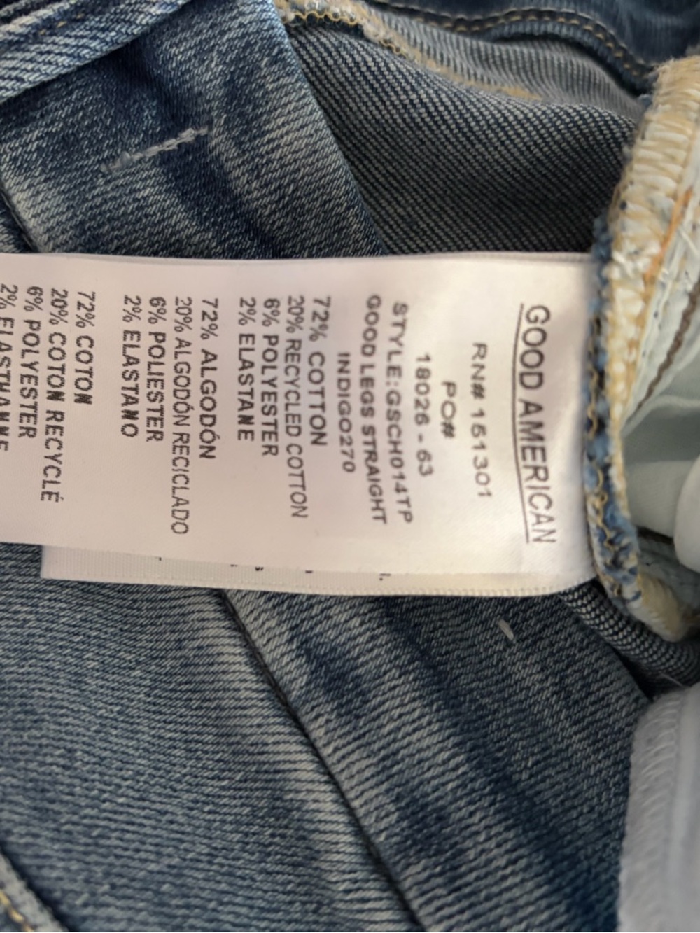 Womens Good American Straight-Leg Jeans - Picture 4 of 4